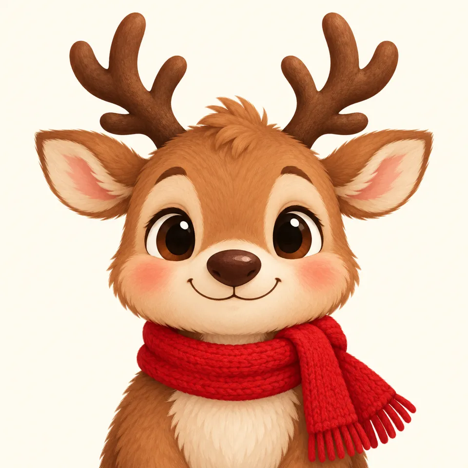 Reindeer avatar with safe crop margins logo example
