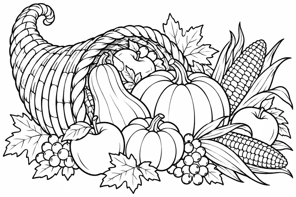 Detailed harvest cornucopia