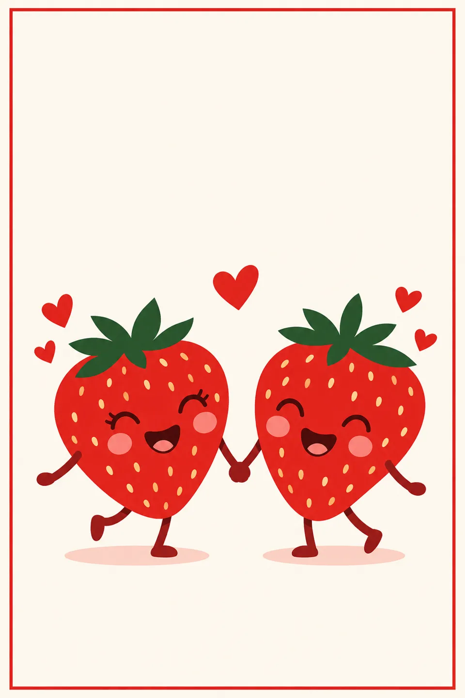 Playful strawberry pair card logo example
